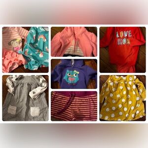 13 Piece Like New 18 Month Girls Clothes Shirts Dress Shorts Swim extra 2t hood